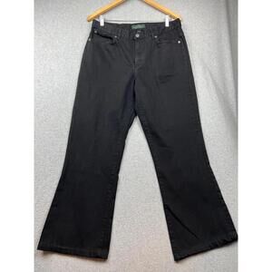 Lauren Ralph Lauren Denim Jeans Women Size 12 Classic Black Wash Button Pockets